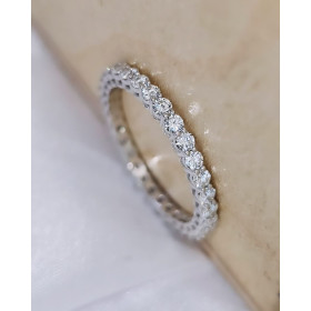 Каблучка із білого золота з діамантами 0,930 ct у стилі Tiffany